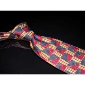Vintage Robert Talbott Best of Class 100% Silk Tie Burgundy Navy Blue Necktie